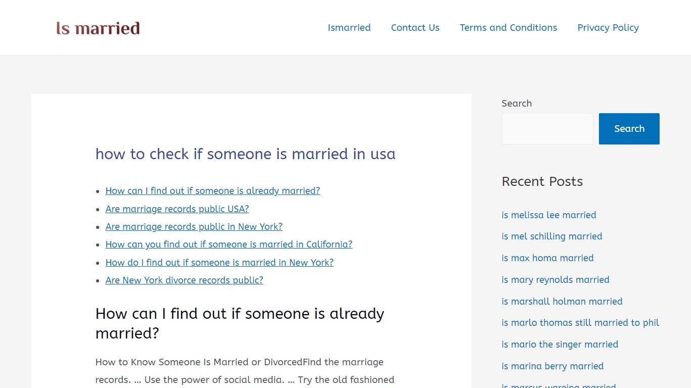 how to check if someone is married in usa – Is married?